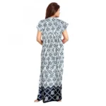 Women's Cotton Printed Maxi Nighty (Navy Blue) - Image 3