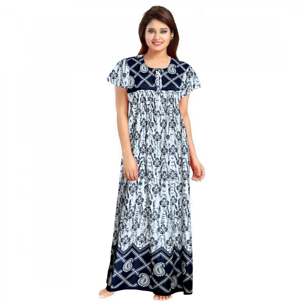 52361305606_3c8f7356cb_o_d-1000x1000-1.webp Women's Cotton Printed Maxi Nighty (Navy Blue) - Image 1