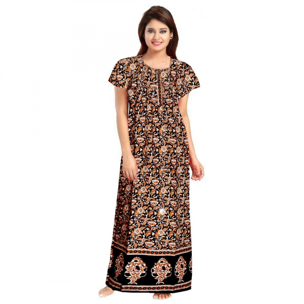 52361305641_17ecdec2d5_o_d-1000x1000-1.webp Women's Cotton Printed Maxi Nighty (Brown) - Image 1