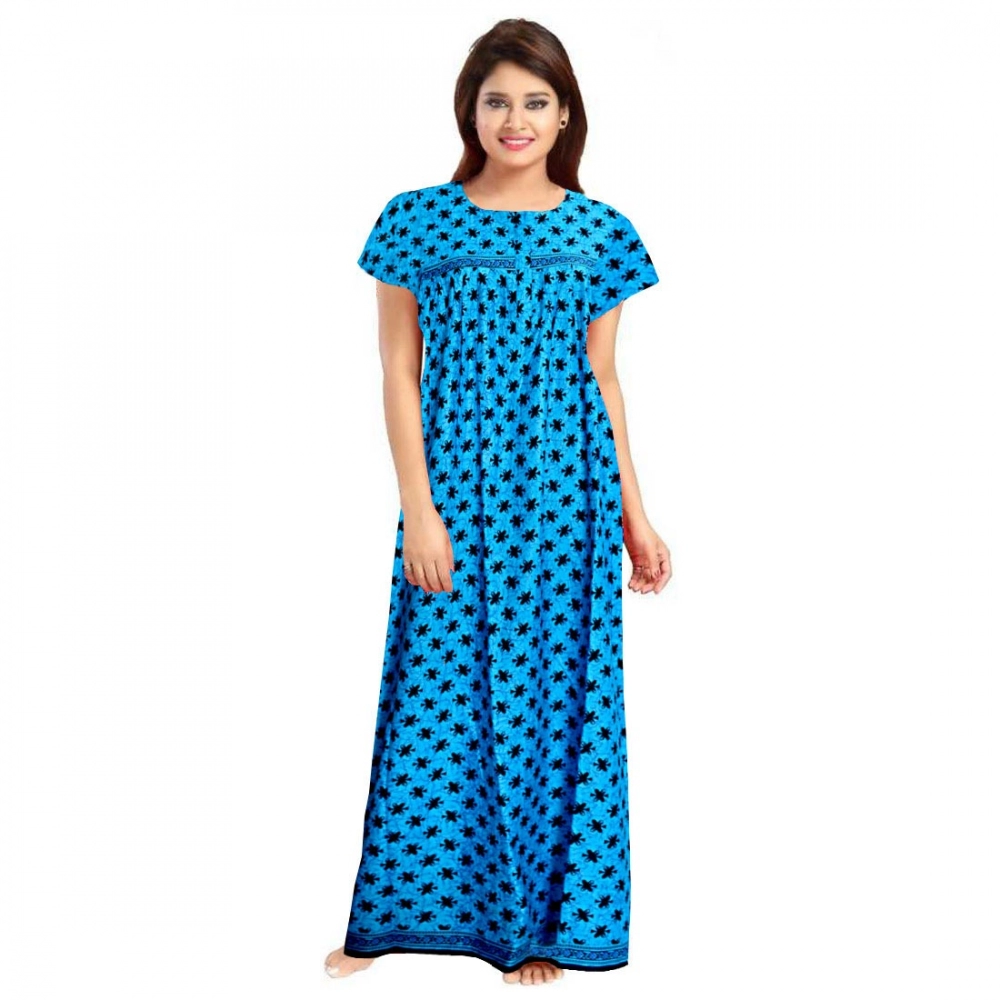 52361534058_4685e7d80d_o_d-1000x1000-1.webp Women's Cotton Printed Maxi Nighty (Aqua Blue) - Image 1