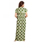 Women's Cotton Printed Maxi Nighty (Green) - Image 3