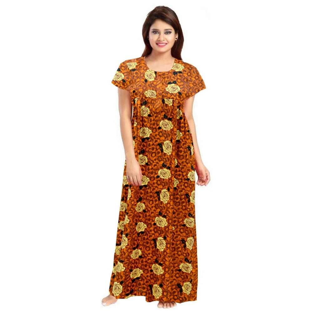 52361620374_0cb6afb18a_o_d-1000x1000-1.webp Women's Cotton Printed Maxi Nighty (Mustard) - Image 1