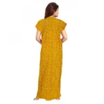 Women's Cotton Printed Maxi Nighty (Yellow) - Image 3