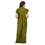 Women's Cotton Printed Maxi Nighty (Green) - Image 3
