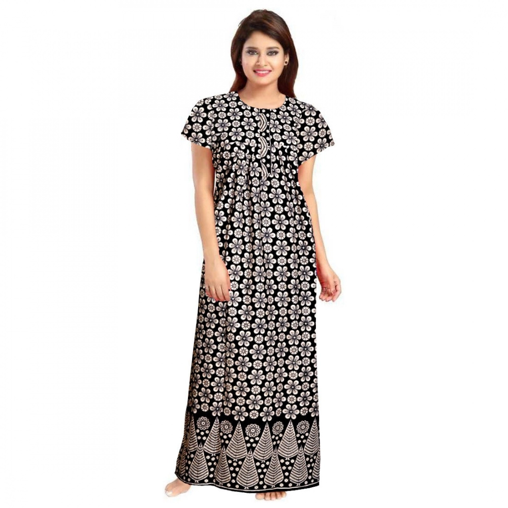 52361726660_0a7f265865_o_d-1000x1000-1.webp Women's Cotton Printed Maxi Nighty (Black) - Image 1