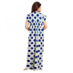 Women's Cotton Printed Maxi Nighty (Off White) - Image 3