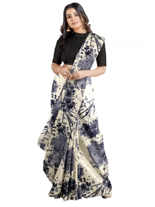 Women's Joya Silk Saree with Blouse (Black, 5-6 Mtrs)