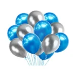 10Th Happy Birthday Decoration Combo With Foil And Star Balloons (Blue, Silver) - Image 2