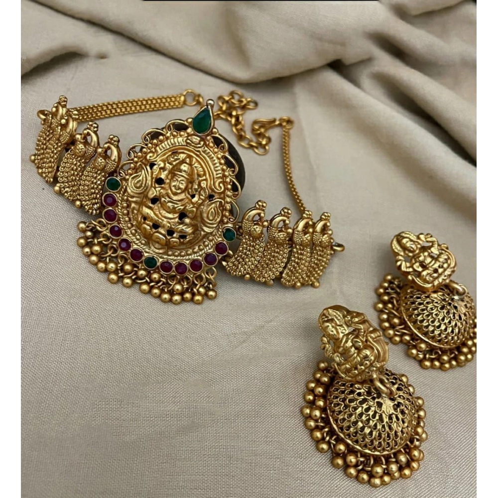 52847201932_773520a012_o_d-1000x1000-1.webp Women's Traditional Temple Necklace and Earrings Set in Gold (Multi Color, Free Size) - Image 1