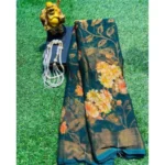 Women's Viscose Rayon Printed Saree With Unstitched Blouse (Rama)