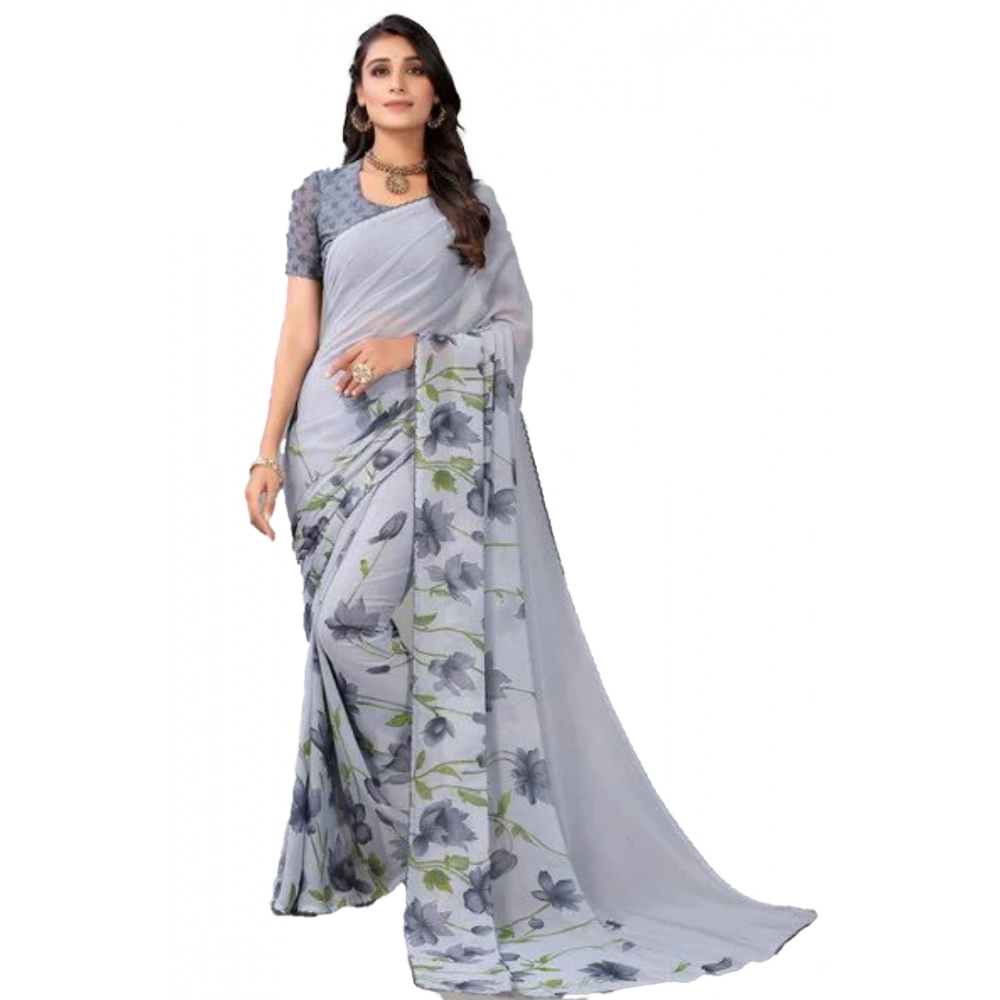 53368090874_65b57d98fe_o_d-1000x1000-1.webp Women's Georgette Printed Saree With Unstitched Blouse (Grey) - Image 1