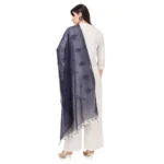 Women's Cotton Embroidered Dupatta (Dark Blue, Length: 2.25 to 2.50 Mtr) - Image 3
