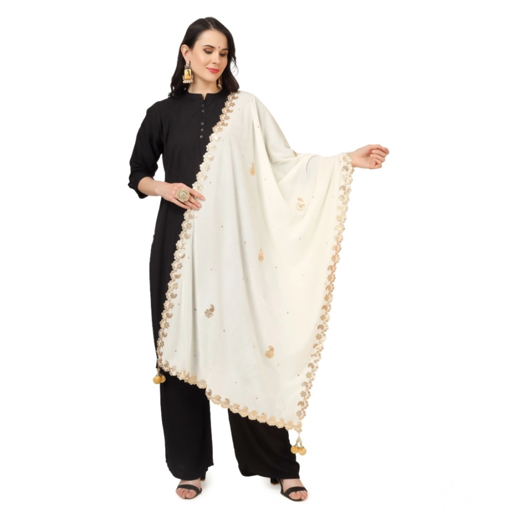 53510128756_97c918881d_o_d-1000x1000-1.webp Women's Velvet Gotta Patti Dupatta (Off White, Length: 2.25 to 2.50 Mtr) - Image 1