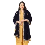 Women's Velvet Gotta Patti Dupatta (Blue, Length: 2.25 to 2.50 Mtr) - Image 3