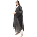 Women's Cotton Embroidered Dupatta (Black, Length: 2.25 to 2.50 Mtr) - Image 5