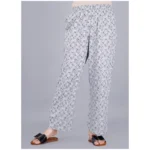 Women's Casual Half Sleeve Printed Viscose Rayon Shirt With Pyjama Pant Night Suit Set (Grey) - Image 3