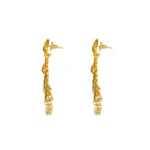Women's Rose Gold Plated Alloy Kundan Earrings & Mangtikka (Green) - Image 4
