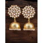 Women's Rose Gold Plated Alloy Earrings (White) - Image 2
