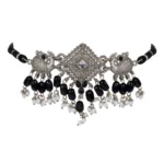 Women's Rose Gold Plated Alloy Necklace & Earings Set (Silver) - Image 3