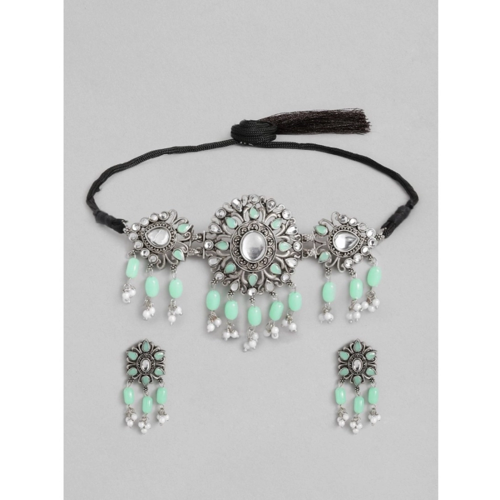 53534326358_bb9954dff5_o_d-1000x1000-1.webp Women's Rose Gold Plated Alloy Necklace & Earings Set (Light Green) - Image 1