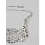 Women's Rose Gold Plated Alloy Choker (Silver) - Image 2