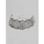 Women's Rose Gold Plated Alloy Choker (Silver)