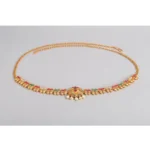 Women's Rose Gold Plated Alloy Hip Belt Kamarband (Red & Green)