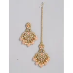 Women's Rose Gold Plated Alloy Necklace & Earings Set (Pink) - Image 3