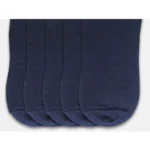 5 Pairs Unisex Casual Cotton Blended Solid Ankle length Socks (Navy) - Image 2