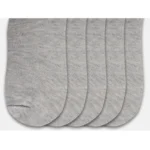 5 Pairs Unisex Casual Cotton Blended Solid Ankle length Socks (Light Grey) - Image 2