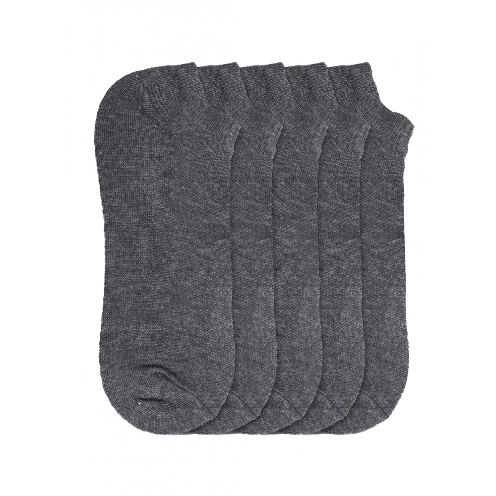 53544908698_61795a3da4_o_d-1000x1000-1.webp 5 Pairs Unisex Casual Cotton Blended Solid Ankle length Socks (Dark Grey) - Image 1