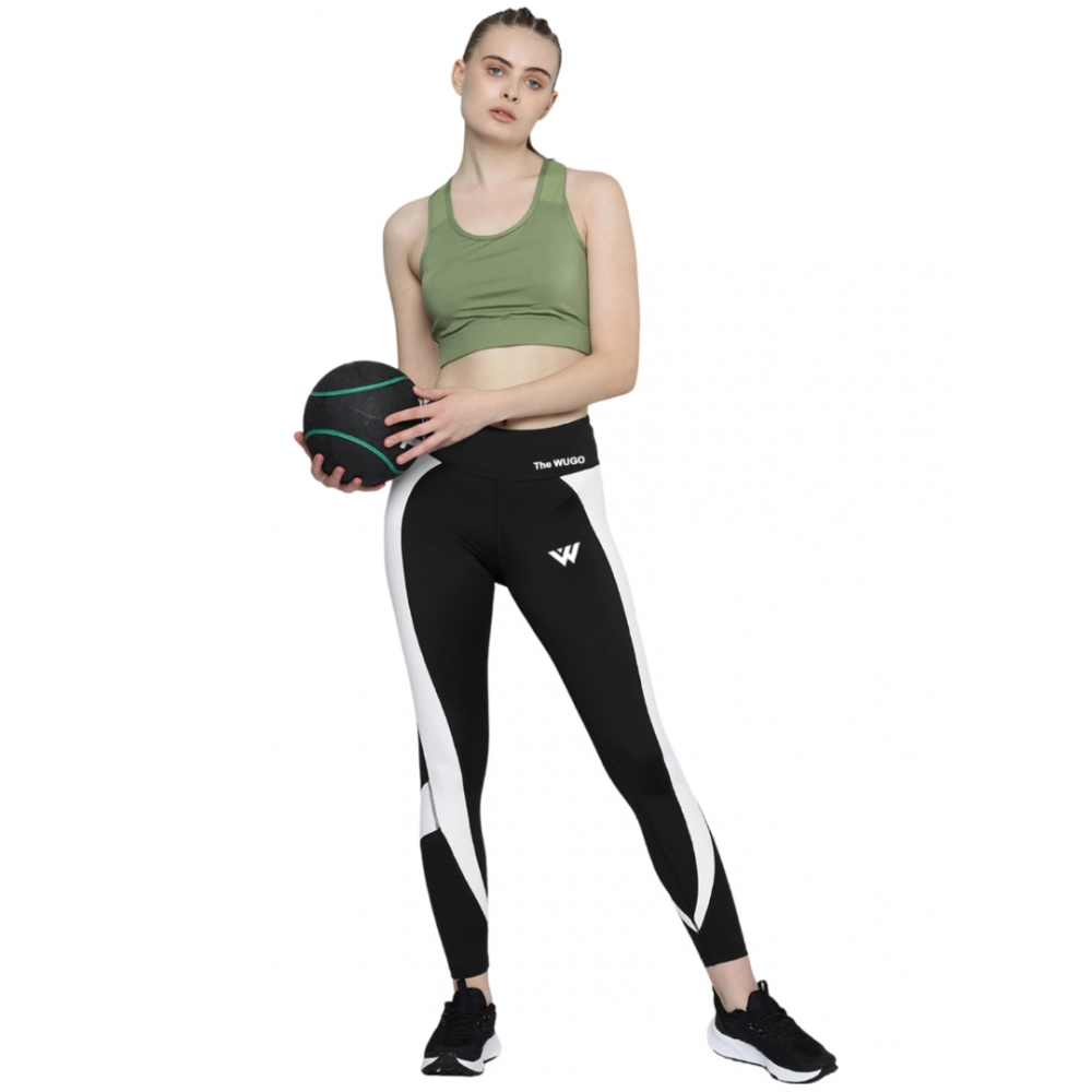 53552262897_e476674b1b_o_d-1000x1000-1.webp Women's Polyster Solid Sport Leggings (Black & White) - Image 1