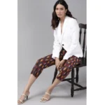 Women's Casual Printed Cotton Trouser Pant (MultiColor) - Image 3