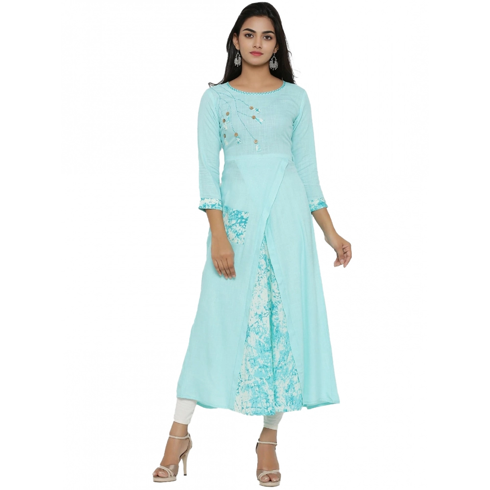 53590617856_b9947b327b_o_d-1000x1000-1.webp Women's Casual 3/4 th Sleeve Embroidery Rayon Kurti (Sky Blue) - Image 1