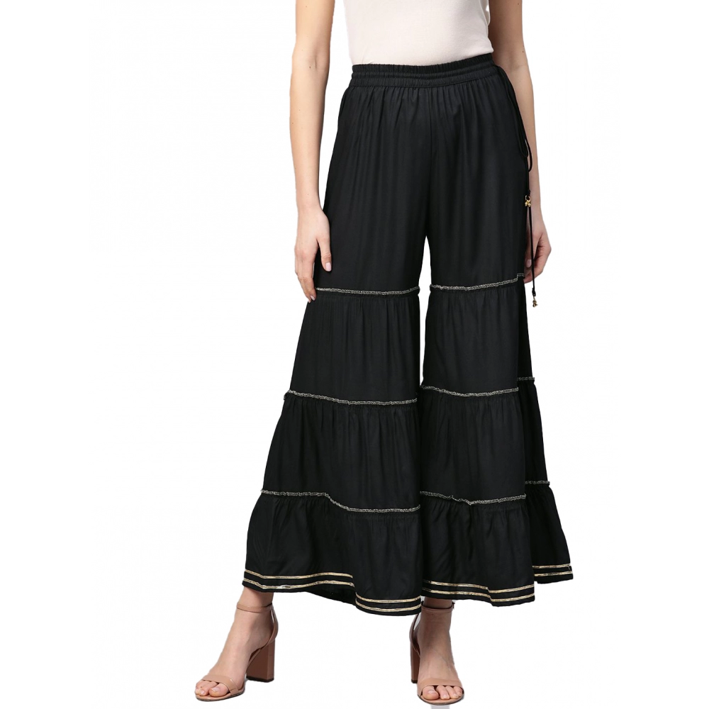 53590935309_f70ff697f0_o_d-1000x1000-1.webp Women's Casual Solid Rayon Sharara (Black) - Image 1