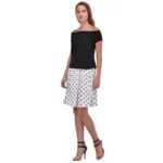 Women's Cotton Blend Solid Short Sleeves Dress (Black) - Image 5