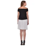 Women's Cotton Blend Solid Short Sleeves Dress (Black) - Image 2