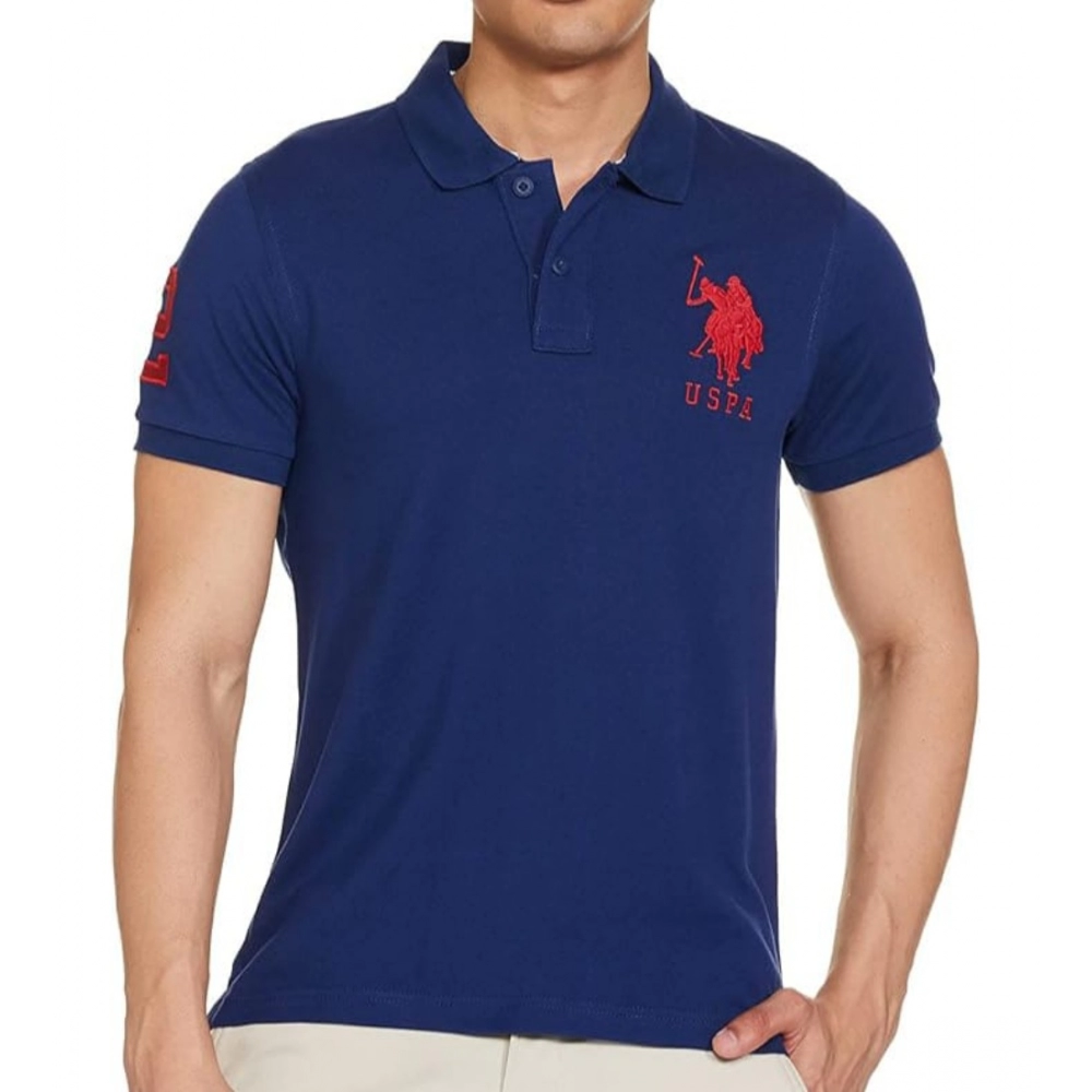 53736056271_8537565d59_o_d-1000x1000-1.webp Men's Casual Half sleeve Solid Cotton Polo Neck T-shirt (Dark Blue) - Image 1