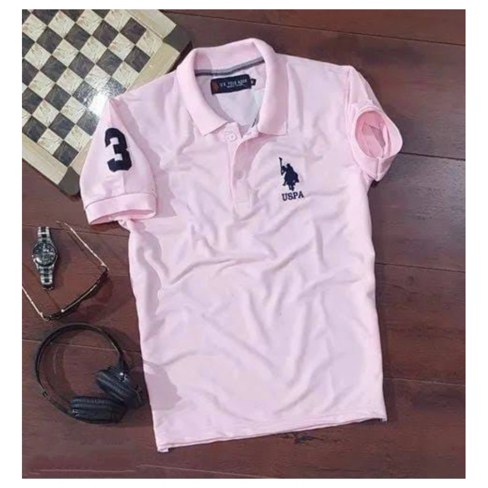 53736256498_24547c8580_o_d-1000x1000-1.webp Men's Casual Half sleeve Solid Cotton Polo Neck T-shirt (Pink) - Image 1