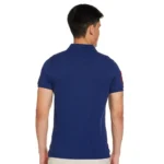Men's Casual Half sleeve Solid Cotton Polo Neck T-shirt (Dark Blue) - Image 3