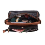 Women's Faux Leather Textured Sling Bag (Black) - Image 2