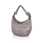 Women's Faux Leather Textured Handbag (Silver Grey) - Image 6