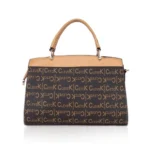 Women's Faux Leather Printed Handbag (Camel) - Image 4