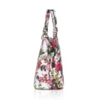 Women's Faux Leather Printed Handheld Bag (White Pink) - Image 5