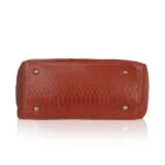 Women's Faux Leather Textured Tote Bag (Brown) - Image 2