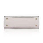 Women's Faux Leather Textured Adjustable Long Belt Handbag (White) - Image 3