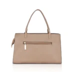 Women's Faux Leather Textured Adjustable Long Belt Handbag (Khaki) - Image 4