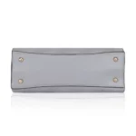 Women's Faux Leather Textured Adjustable Long Belt Handbag (Grey) - Image 3