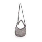 Women's Faux Leather Textured Handbag (Silver Grey) - Image 3