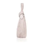 Women's Faux Leather Textured Handbag (Beige White) - Image 5